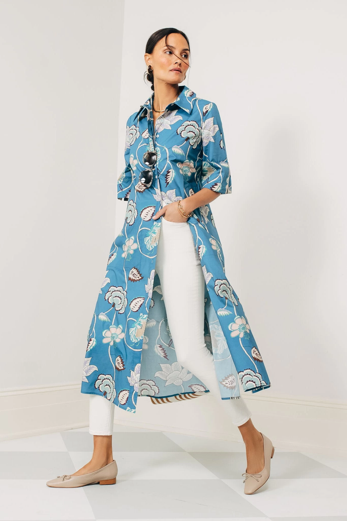 Beige Leather Monica Flats 2 Beige Leather Monica Flats - Image 2