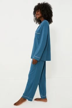 Eberjey Heritage Blue Gisele Long PJ Set -Vogue Vista Clothing f5eTWyaXZpblHNx70Esli5FCKSixfEvG 1