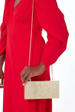 Gold Sparkle Flower Clutch -Vogue Vista Clothing fAY7eUrCzdtT2q1ZUXPiD2IVSTB5V6Db 1