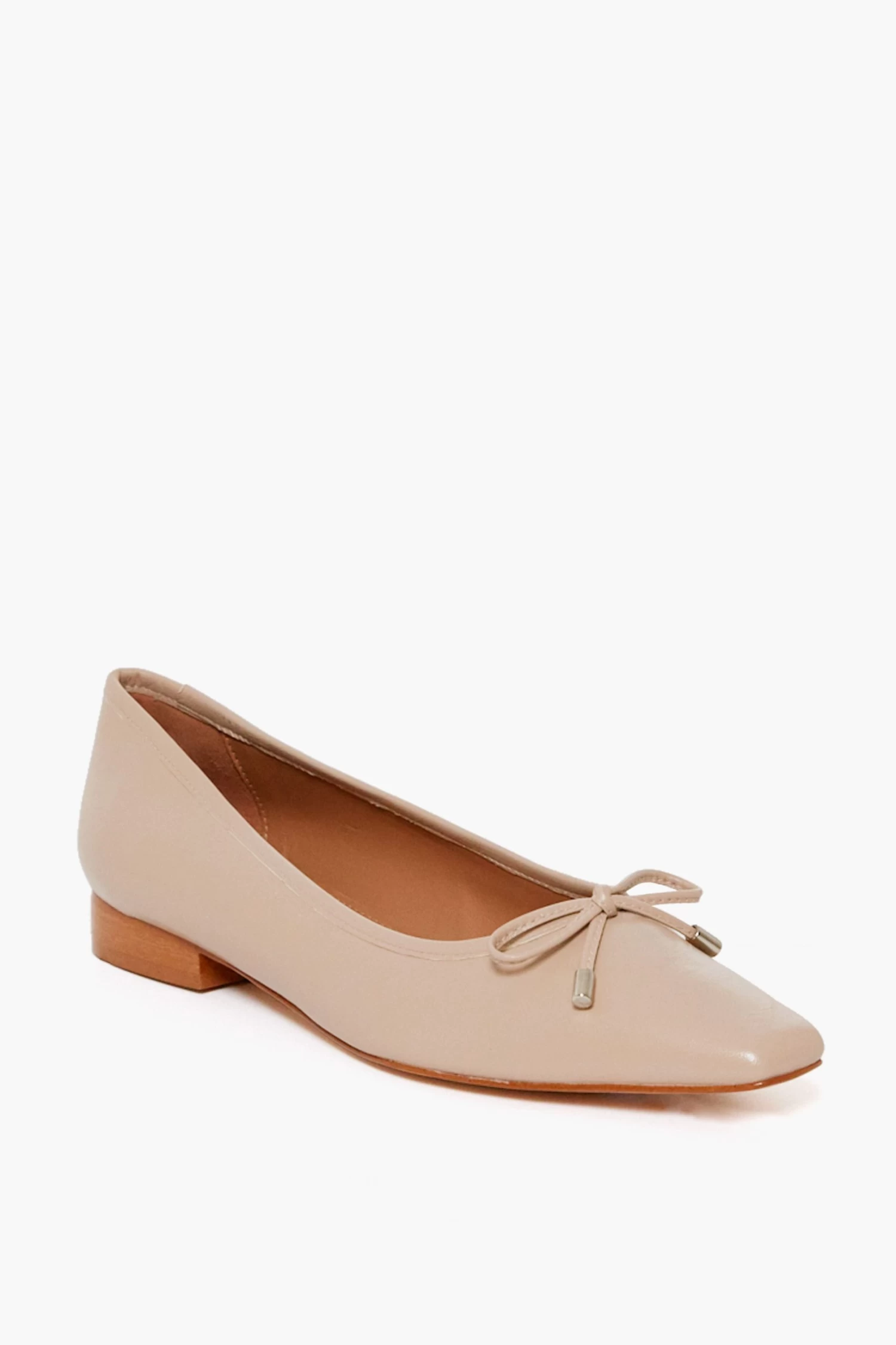 Beige Leather Monica Flats 1 Beige Leather Monica Flats