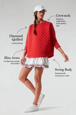 Red Ally Swing Sweatshirt -Vogue Vista Clothing gLZm2KAS93ogHlHl7ZhETSHk99l8Okov 1