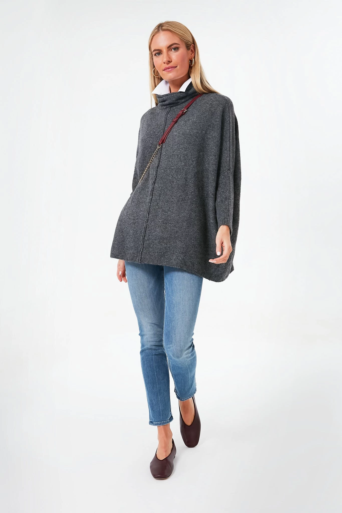 Charcoal Turtleneck Soft Sweater 2 Charcoal Turtleneck Soft Sweater - Image 2