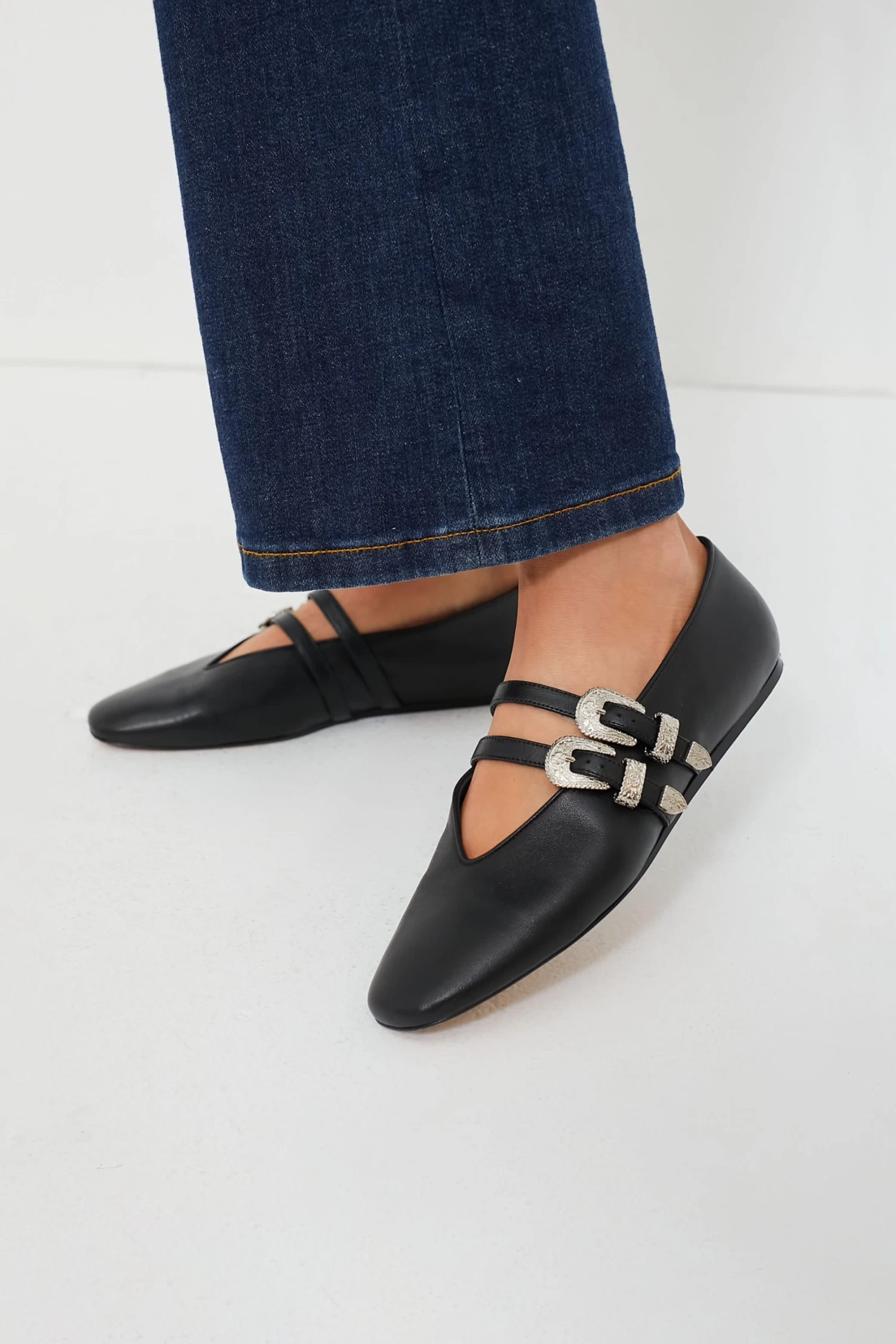 Black Claudia Western Leather Slippers 5 Black Claudia Western Leather Slippers - Image 5