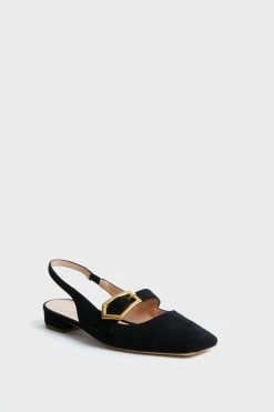 Black Suede Mandolin Flats