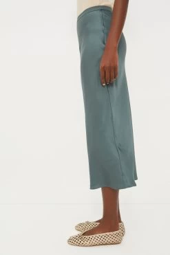 ANINE BING Dark Sage Bar Silk Skirt -Vogue Vista Clothing hVjJb9SIhHvV1RgGcVnWH0NidjrTHabg 1