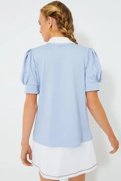Light Blue Puff Sleeve Caroline Polo -Vogue Vista Clothing hrYuxqI70qUoRqw8SZaDXVcBvJDkGfbl 1