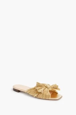 Loeffler Randall Gold Daphne Knot Flat Sandal