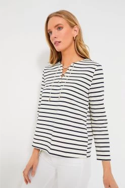 Navy Stripe Manon Popover -Vogue Vista Clothing jx3rmobV3riTpzdWQfbNJ59rR8saoDqr 1