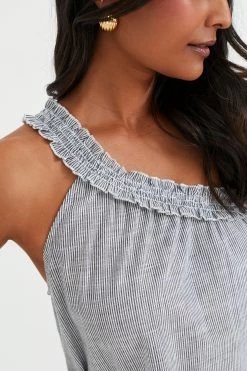 Dark Navy Stripe Donatella Maxi -Vogue Vista Clothing k6VZsPhdEKMHny5fvp0cKBoZOytA849R 1