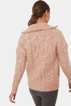 Varley Blush Tan And Egret Aida Jumbo Cable Knit Jacket -Vogue Vista Clothing k7wUilSzxczsPUHQjuBZbIzRtrbiQr0i 1