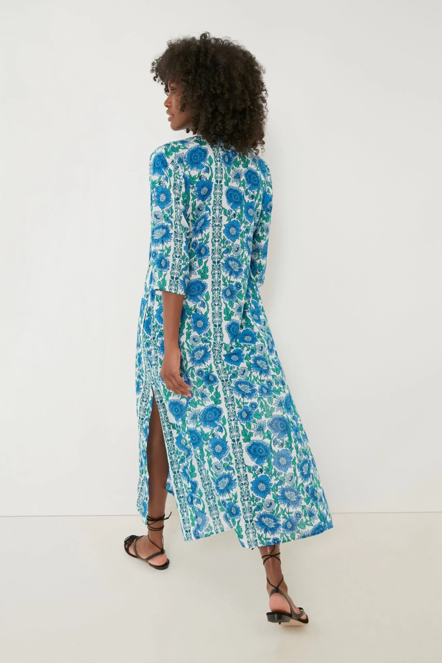 Blue Dijon Classic Long Kurta 4 Blue Dijon Classic Long Kurta - Image 4