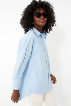 ANINE BING Blue Mika Shirt -Vogue Vista Clothing lNFVbREZUljImtXzKFagTv3GLmqmTFwD 1