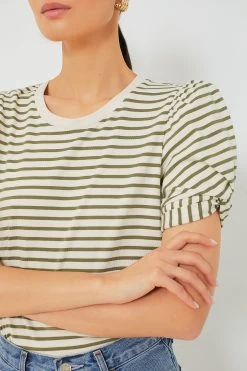 Olive Striped Vesty Puff Short Sleeve Crewneck 10 Olive Striped Vesty Puff Short Sleeve Crewneck -Vogue Vista Clothing lNUdXIadphKv2nSSUPwRTByoJdtnQvC0 1