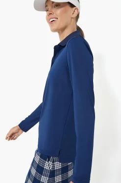 Navy Long Sleeve Caroline Polo -Vogue Vista Clothing mrl2TzOlO57TnfO2AwGdmdM2hGMqykUn 1