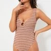 Metallic Cocoa And White Celine One Piece