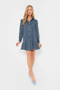 Lagoon Stripe Callahan Shirt Dress -Vogue Vista Clothing pQjkfn8WD37W4DoubM73qamaA86qvn0p 1