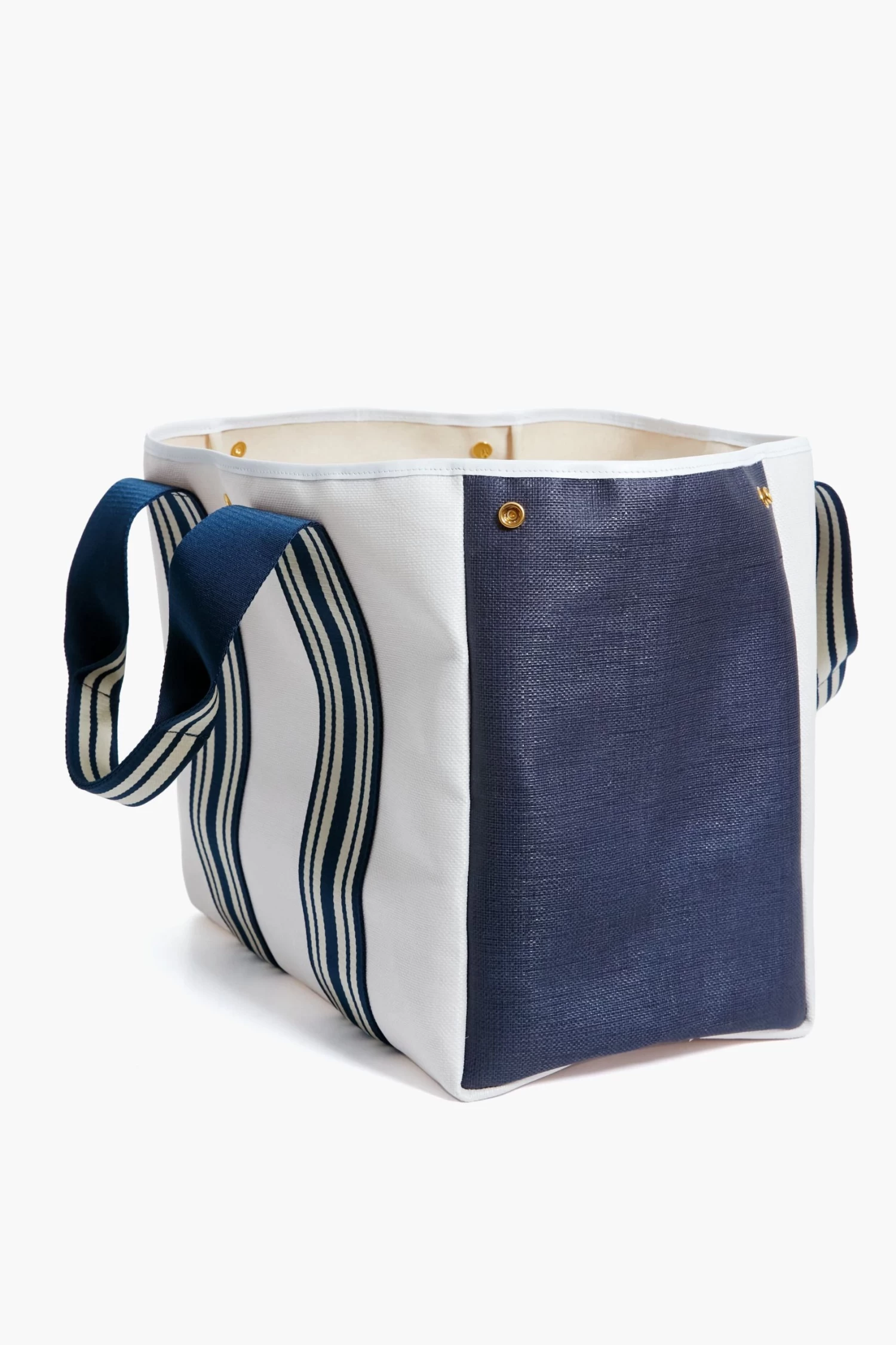 White And Navy Traversee L Fine Straw Tote 7 White And Navy Traversee L Fine Straw Tote - Image 7
