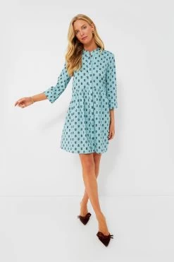 Slate Blue Half Drop Royal Shirt Dress