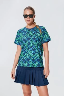 Navy English Ivy Short Sleeve Ryan Boyfriend Tee