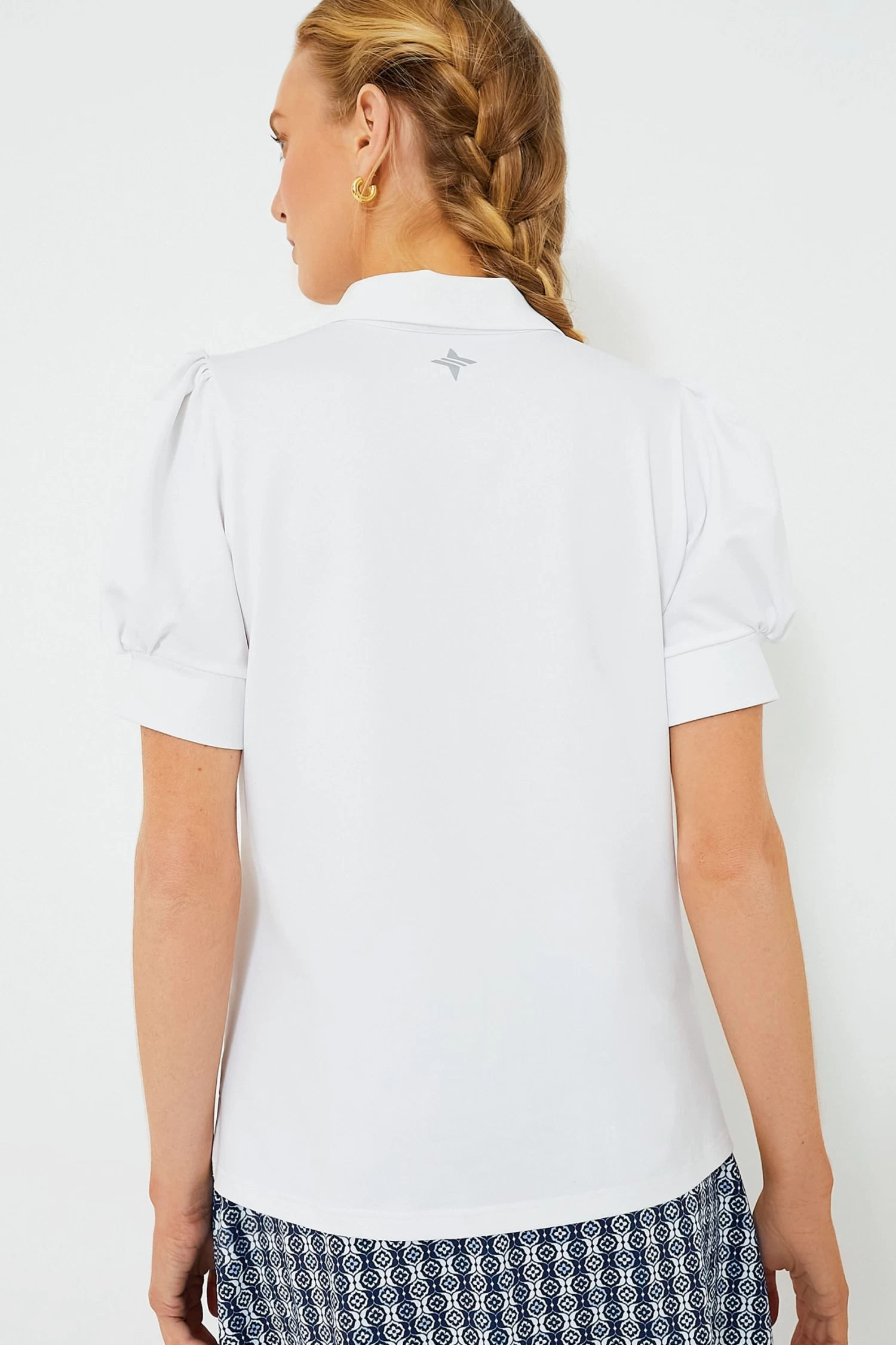 White Puff Sleeve Caroline Polo 4 White Puff Sleeve Caroline Polo - Image 4