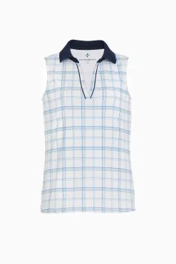Provincial Plaid Sleeveless Caroline Polo -Vogue Vista Clothing sgLzcGL6KdKb14gNB4ZUmdbWLDHdBZD4 1
