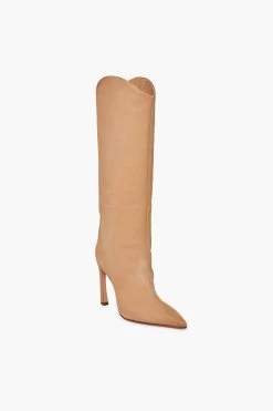 Schutz Light Nude Maryana Sculpt Boots
