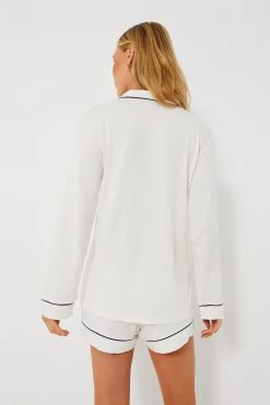 Eberjey Ivory Gisele Long Sleeve Short PJ Set -Vogue Vista Clothing vUzXqV53RZnNNCOp091PSoMo9aIQ3Z0b 1