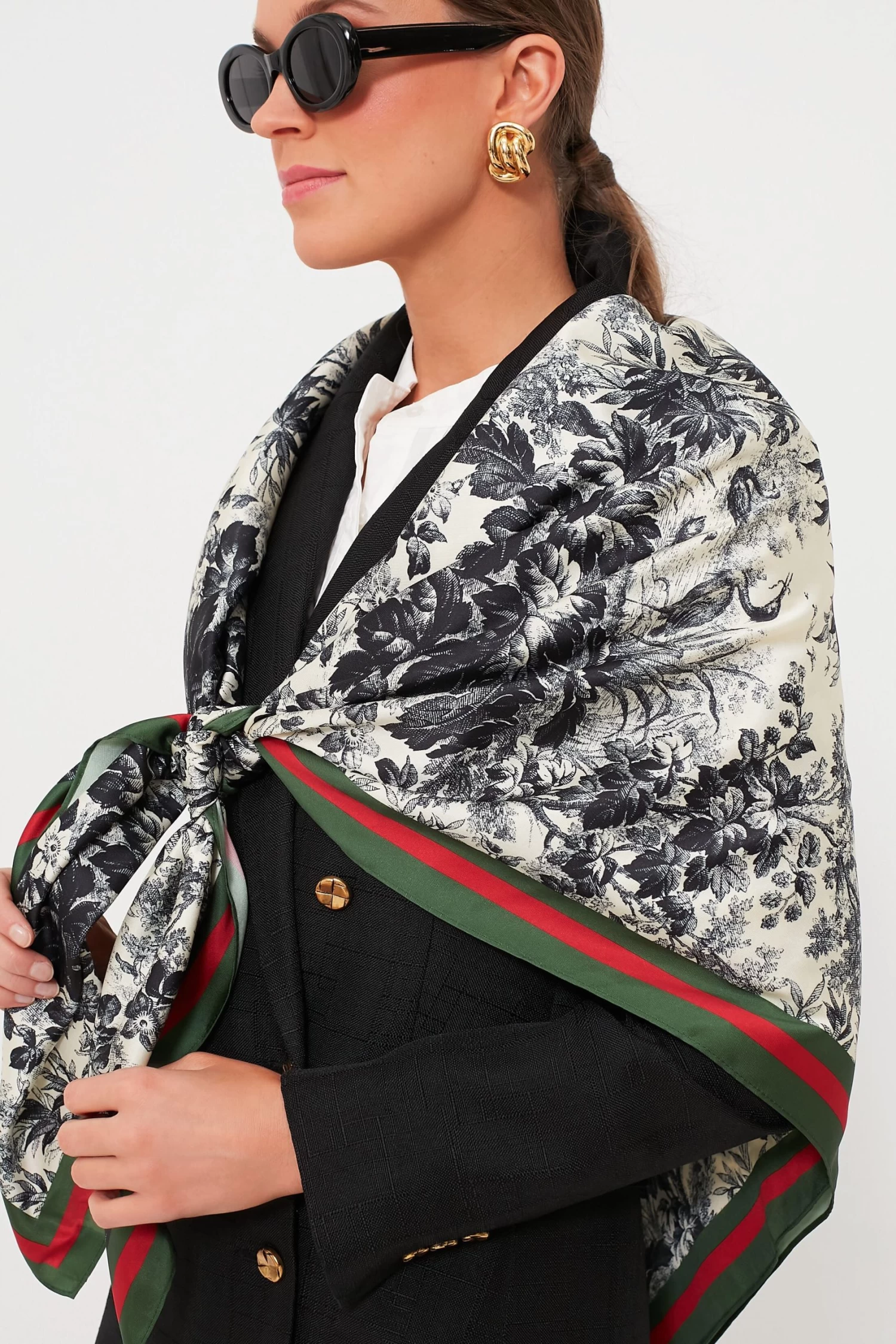 Noir Cypress Toile Scarf 3 Noir Cypress Toile Scarf - Image 3