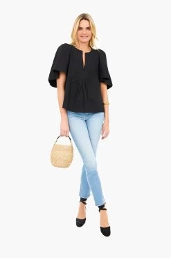 Black Finley Flutter Sleeve Top -Vogue Vista Clothing vkq7LBP2YRAcWnFPmBnU1ADD8k5lWMCX 1