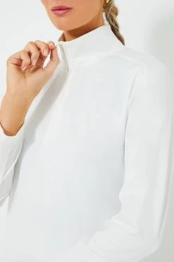 White Carver Quarter Zip Tee -Vogue Vista Clothing w2nqgcSf0oReBTQpIQzZ9Xcm96pC45aw 1