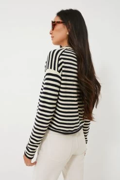 Navy Ivory Stripe Taylor Cardigan -Vogue Vista Clothing wyqGSsbGmp7D2nIxUYzmpAFI0d9JhHhL 1