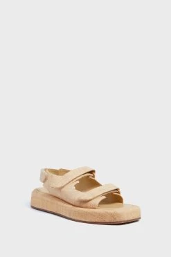 Loeffler Randall Natural Straw Blaise Two Band Platform Sandal