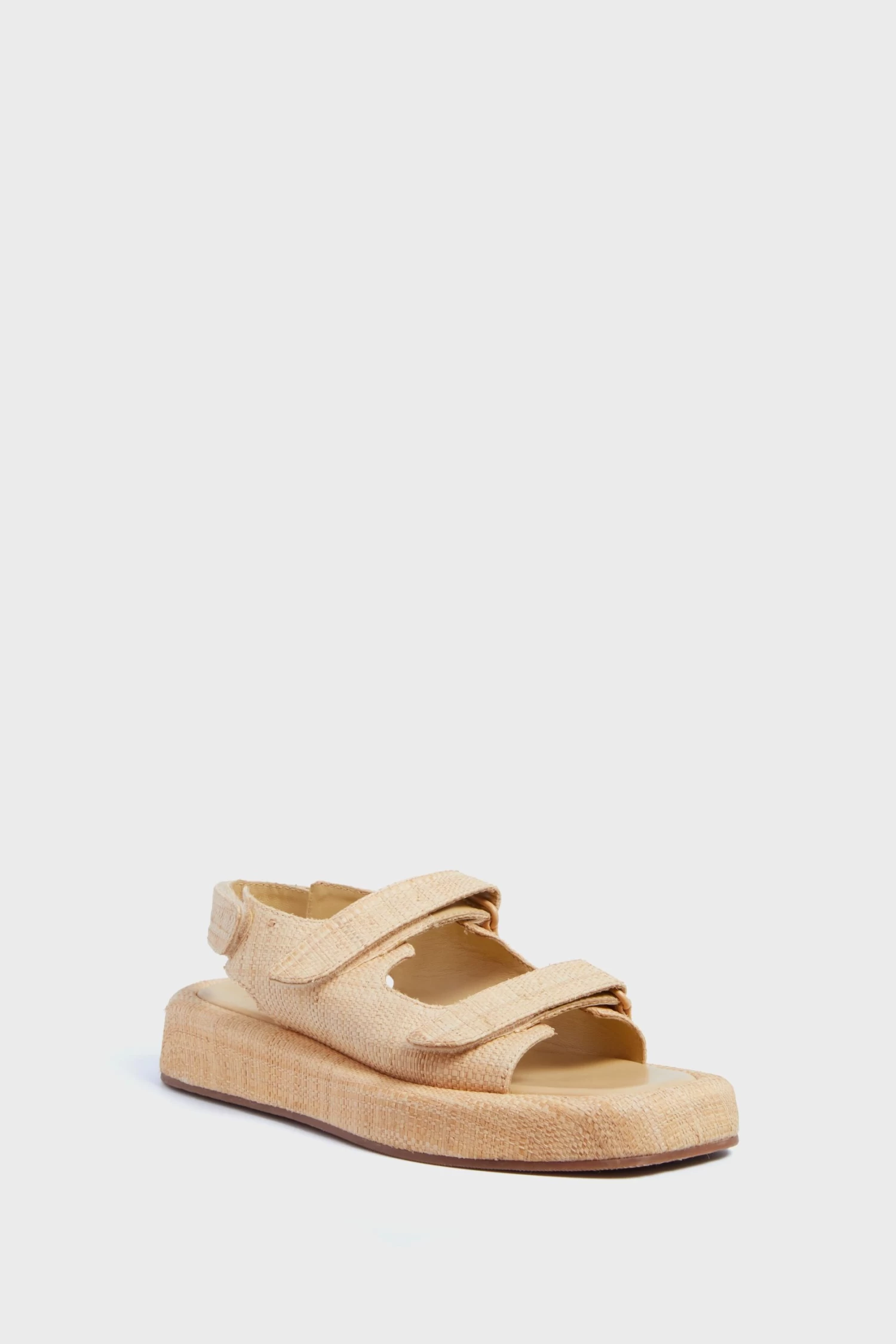 Loeffler Randall Natural Straw Blaise Two Band Platform Sandal 1 Loeffler Randall Natural Straw Blaise Two Band Platform Sandal