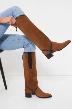 Tan Crosta Leather & Black Calf Leather Long Gaiter -Vogue Vista Clothing xjq8saNrSmLdCgrarAjpCNBCvk5WOyo3 1