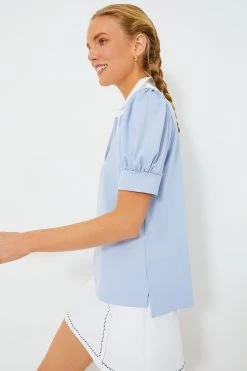 Light Blue Puff Sleeve Caroline Polo -Vogue Vista Clothing yeTTWIGjGVquhn6r29e7cGVNVRqnlgXc 1