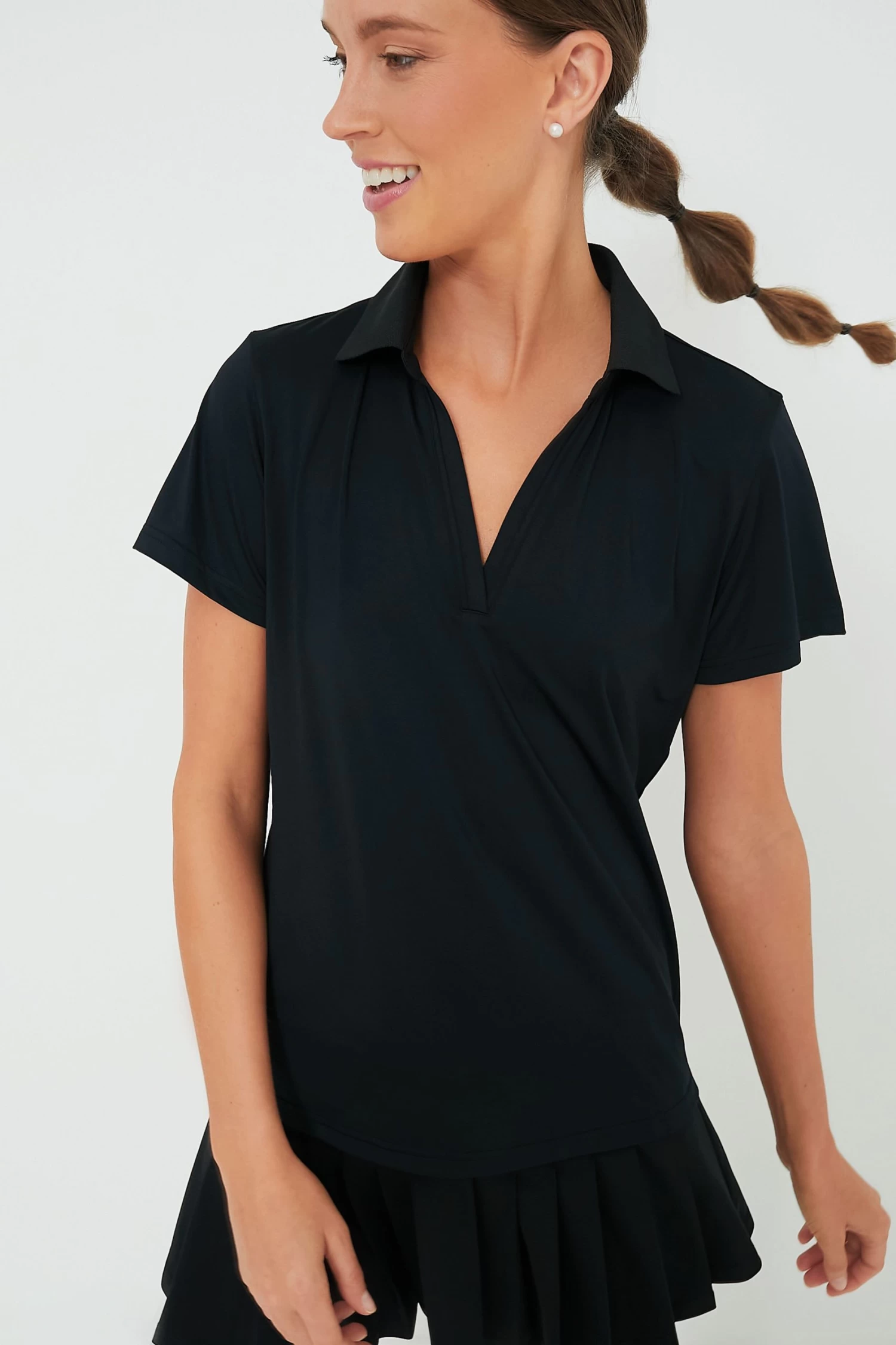Black Short Sleeve Caroline Polo 6 Black Short Sleeve Caroline Polo - Image 6